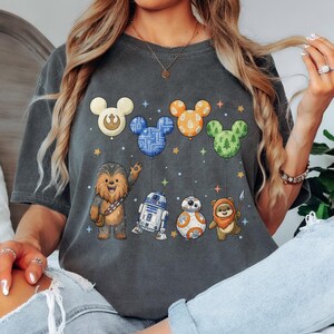 Retro Star Wars Character Shirt, Star Wars Disney Balloon Tee, Star Wars Shirt, Magic Kingdom Tee, Baby Yoda, Star Wars Disneyland Shirt bild 2