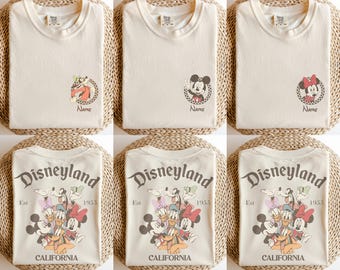 Custom Disneyland Mickey And Friends Shirt, Custom Name Disney Family 2026 Shirts, Retro Disneyworld Trip Tee, Disney Family Vacation Shirt