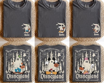 Personalized Disneyland Halloween Shirt, Disney Characters Ghost, Vintage Mickey and Friends Halloween Shirt, Disney Halloween Trip 2026 Tee