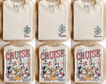 Personalized All Characters Disney Cruise Line 2026 Shirt, Retro Disney Cruise Line Shirt, Mickey & Friends Shirt, Disney Vacation Tee