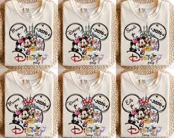 Custom Disney Mickey And Friends Shirt, Family Vacation Shirts 2026, Disney Family Trip Shirt, Disney Trip Matching Shirts, Disneyland Shirt
