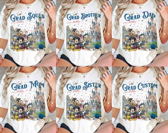 Custom Mickey and Friends Disney Graduation shirts, Vintage Disney Grad Family Trip shirt, Disney Grad Squad, Gift For Friends, Graduate Tee