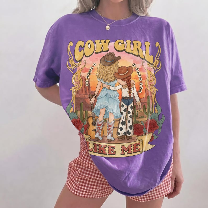 Retro Cow Girl Like Me Watercolor Shirt, I Knew It I Knew You Toy Story Shirt 5 Shirt, Vintage Western Music Fan Gift, Tay Story Tee 2026 image 4