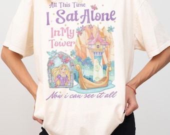 Vintage Disney Rapunzel Princess Shirt, All This Time I Sat Alone In My Tower Now I Can See It All,  Retro Disney Caste Tee, Disney Trip Tee