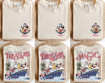 Custom Disney Cruise Squad Shirt, Retro Mickey and Friends Cruise Tee, Disney Cruise Trip Shirt, Disney Summer Shirt, Disney Vacation Tees