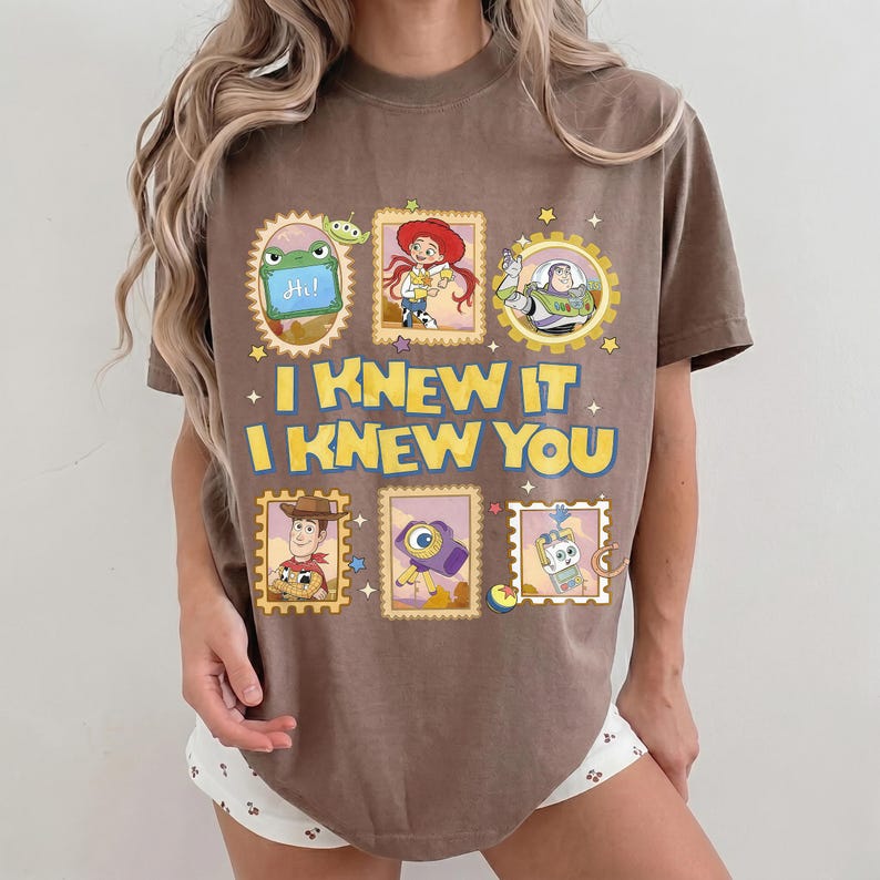 Retro I Knew It I Knew You Comfort Colors Shirt, Disney Toy Story 5 Shirt, Woody Buzz Lightyear Jessie Tee, Disney Family Matching Tee image 8