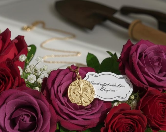 Featured listing image: Handmade silver Fiorino pendant necklace – Florentine coin