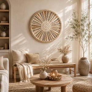 Crochet Boho Mandala Wall Hanging Pattern PDF | Crochet Wall Decor Pattern | Round Woven Mandala | Modern Bohemian Home Decor |