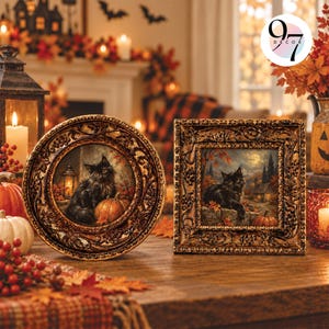Ornate Frame Set of 2, 3x3 Antique Gold Resin Picture