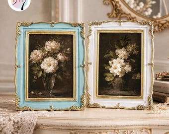 5x7 Picture Frame Set, French Rococo Ornate Gold Vintage Wall and Tabletop Decor