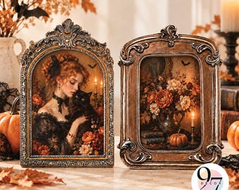 Gold Ornate Frames Set of 2, 5x7 Arched and Rectangular Resin