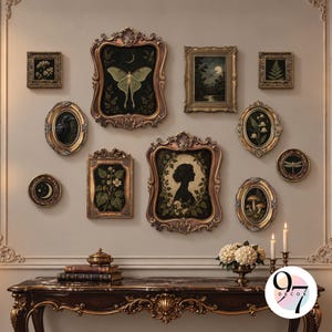 Ornate Gold Frames Set, 11 Resin Gallery Wall in Mixed Sizes