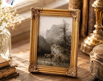Gold Picture Frame, Ornate Victorian Resin for 4x6 Photos