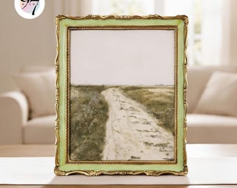 Vintage Style Photo Frame, 8x10 Green Gold Resin for Tabletop Display