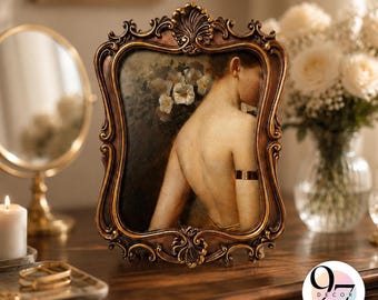 8X10 Ornate Frame, Antique Bronze Finish | Vintage Plexiglass Picture