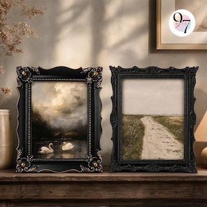 COMBO 2 | 8x10 Picture Frame, Black Gold Ornate Resin with Victorian Detailing