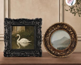 Ornate Picture Frame, Antique Gold Resin Photo with Real Glass | 4x4