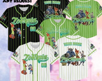 Personalized Zootopia 2 Baseball Jersey, Custom Nick Wilde Judy Hopps Baseball Shirt