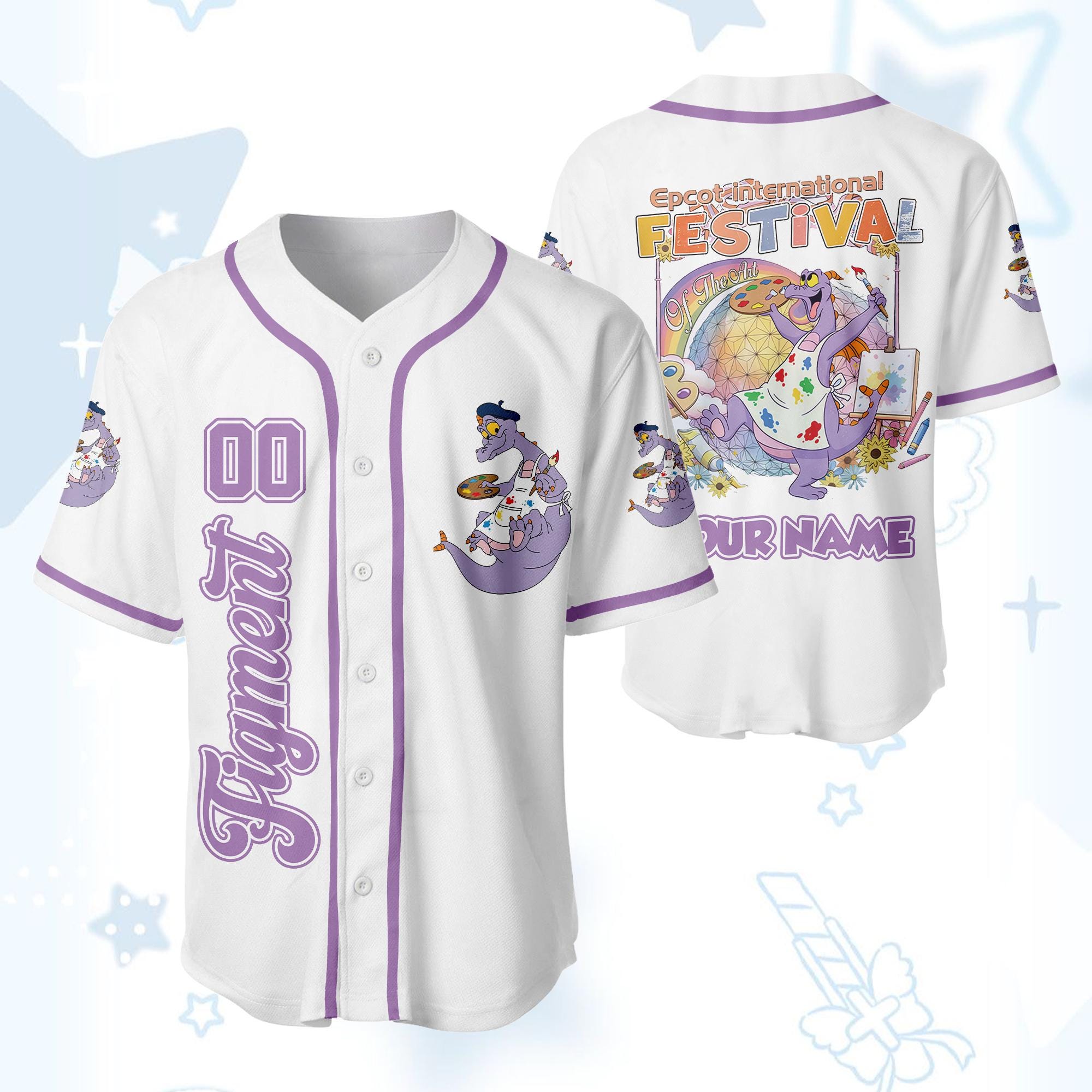 Discover Custom Figment Epcot International Festival of the Arts Baseball Jersey, Disneyland Baseball Team, Magic Kingdom Shirt, Gift For Her