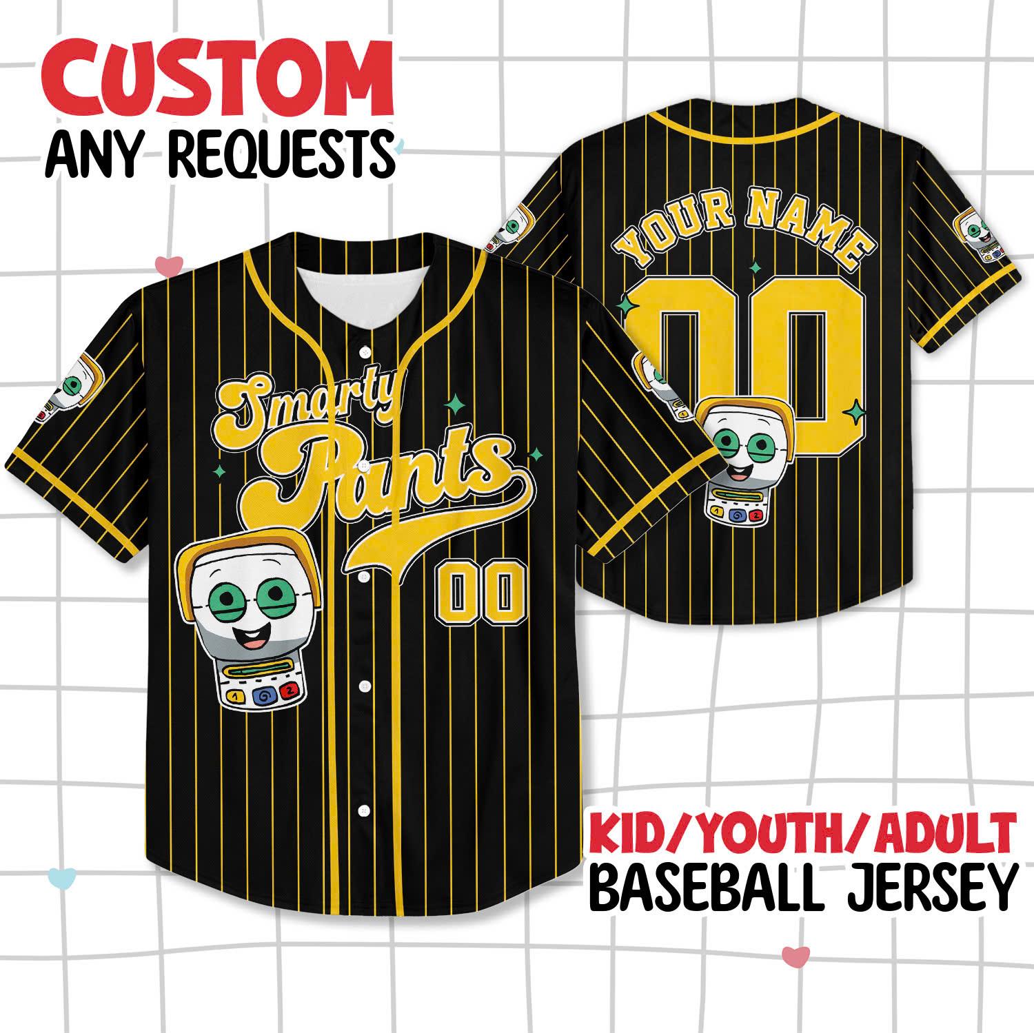 Discover Personalized Smarty Pants Toy Story 5 Characters Baseball Jersey, Custom Woody Buzz Lightyear Lilypad Shirts, Toy Story Baseball Team Outfit