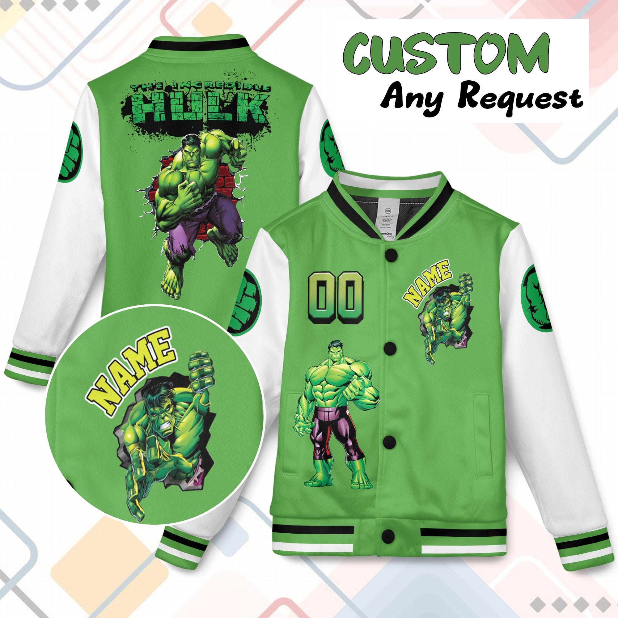 Camiseta Oficial De Hulk De Marvel – Estampado Verde Rock Sublimado Para Hombre, Talla L