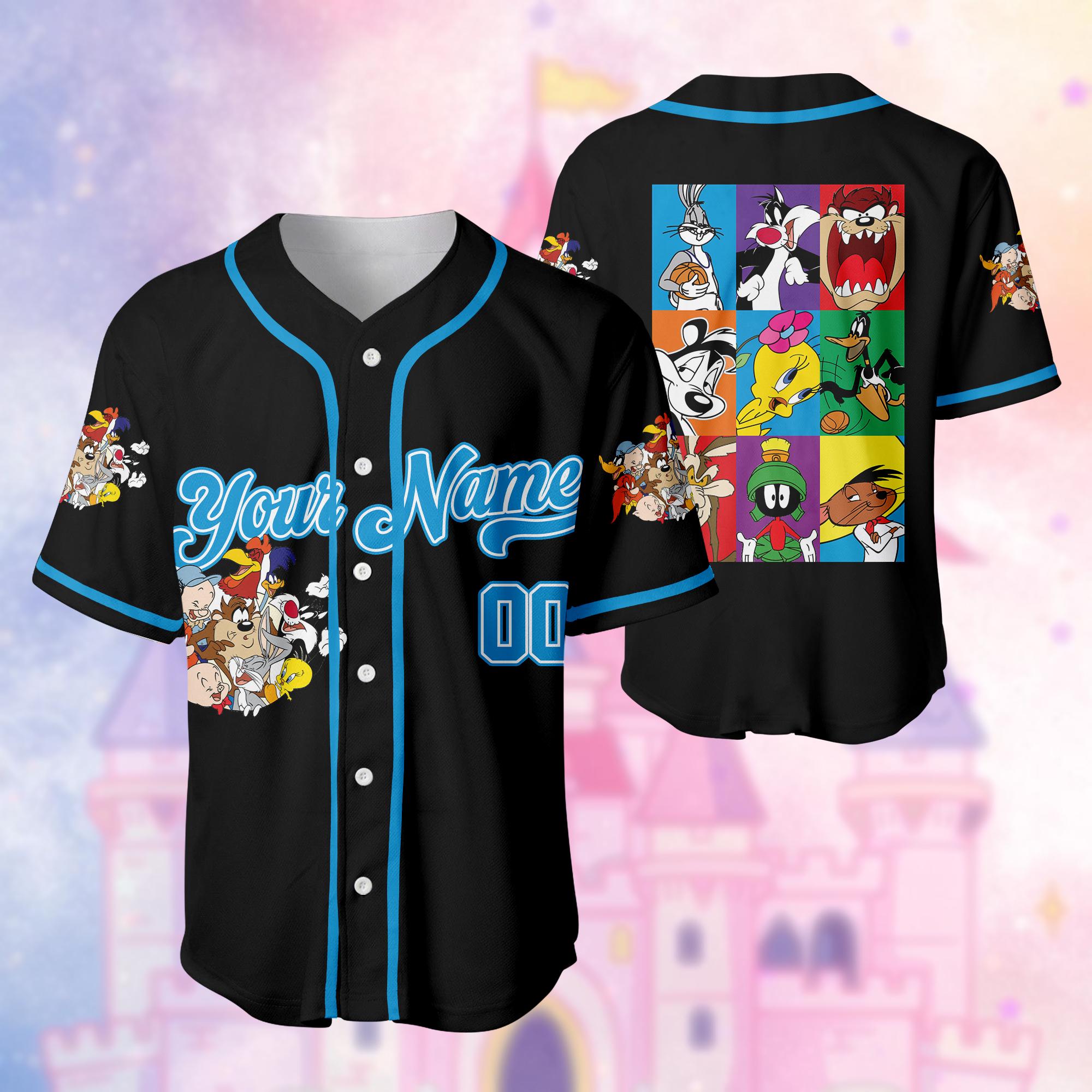 Discover Custom Marvin Tweety And Taz Baseball Jersey, 90s Style Streetwear Gift Jersey