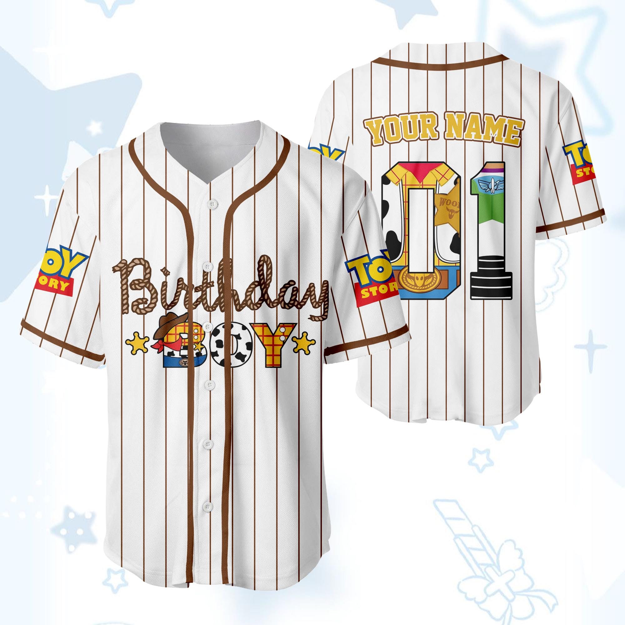 Discover Personalized Birthday Boy Baseball Jersey, Toy Story Birthday Baseball Jersey