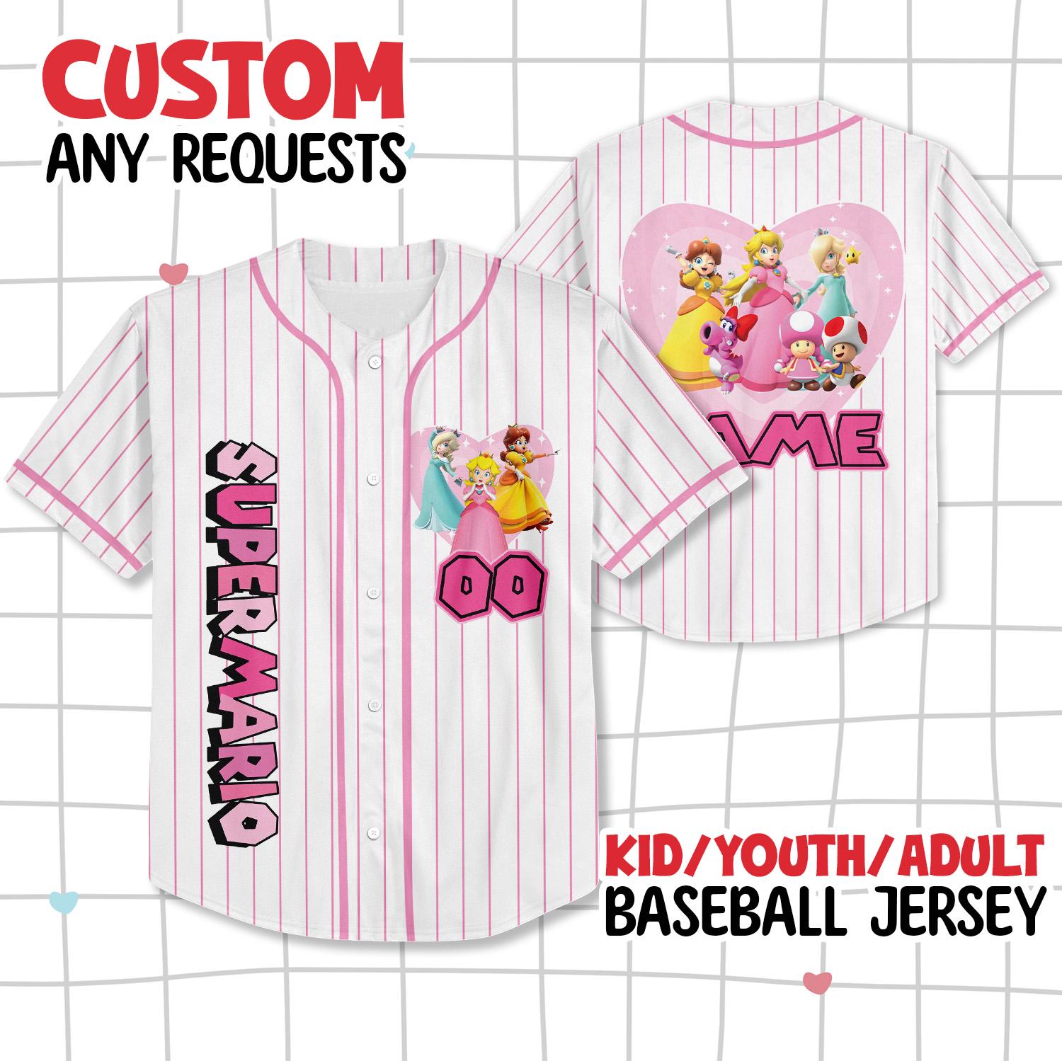 Discover Custom Super Mario Baseball Jersey, Mario Family Matching Shirts, Super Mario Birthday, Luigi Yoshi Toad Bowser Princess Peach Donkey Kong