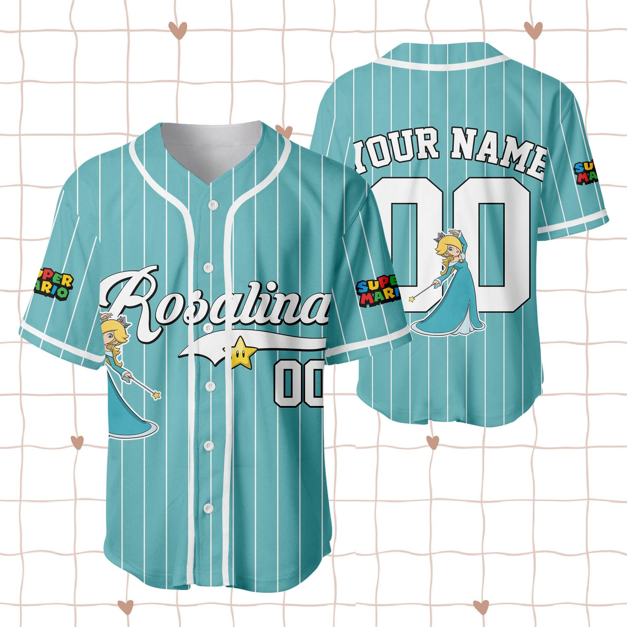 Discover Custom Rosalina Baseball Jersey, Personalized Super Mario Princess Shirt, Rosalina Character Pinstripe Jersey, Custom Name and Number