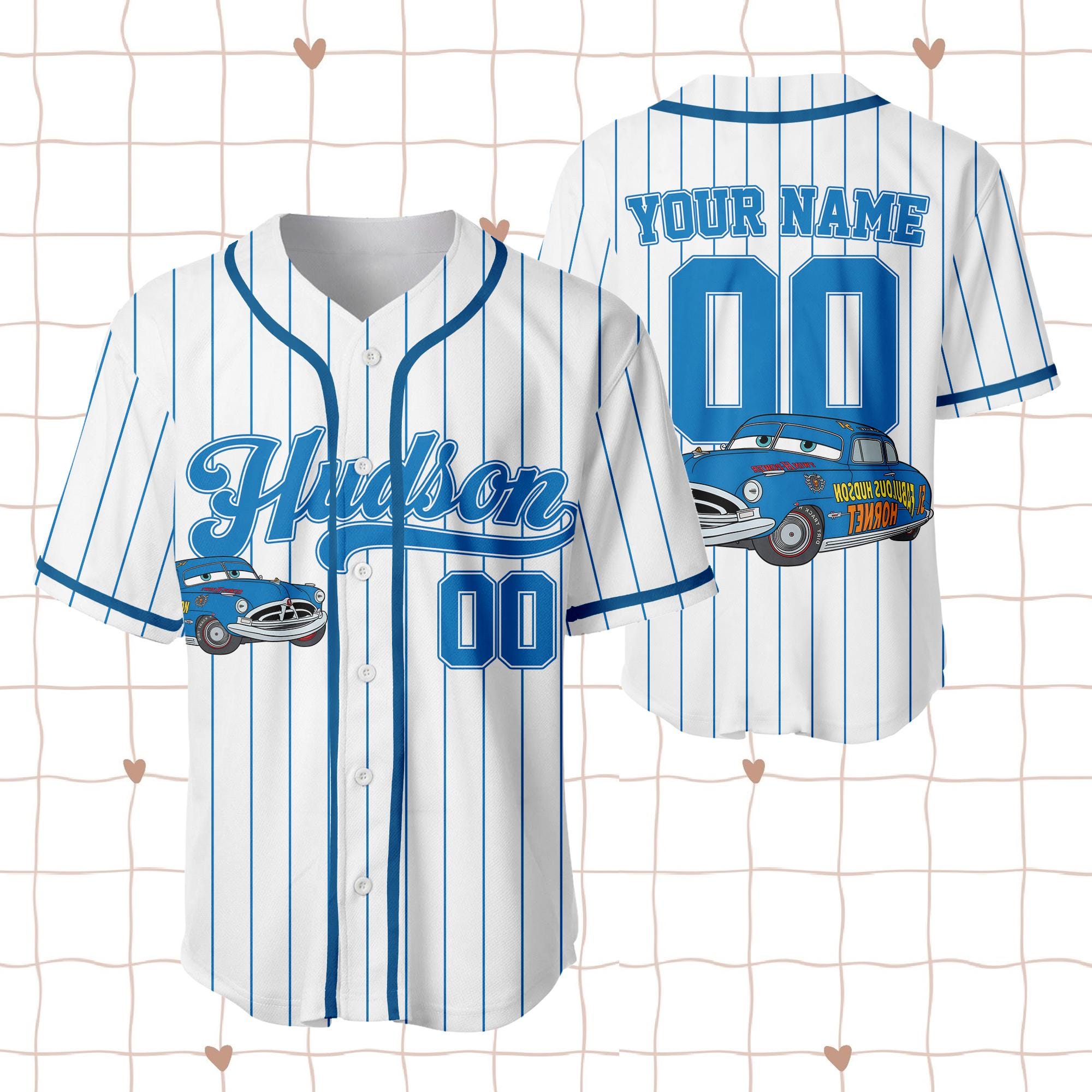 Discover Personalized Doc Hudson Baseball Jersey, Custom Disney Cars Shirt, Doc Hudson Baseball Team Outfit, Birthday Gift