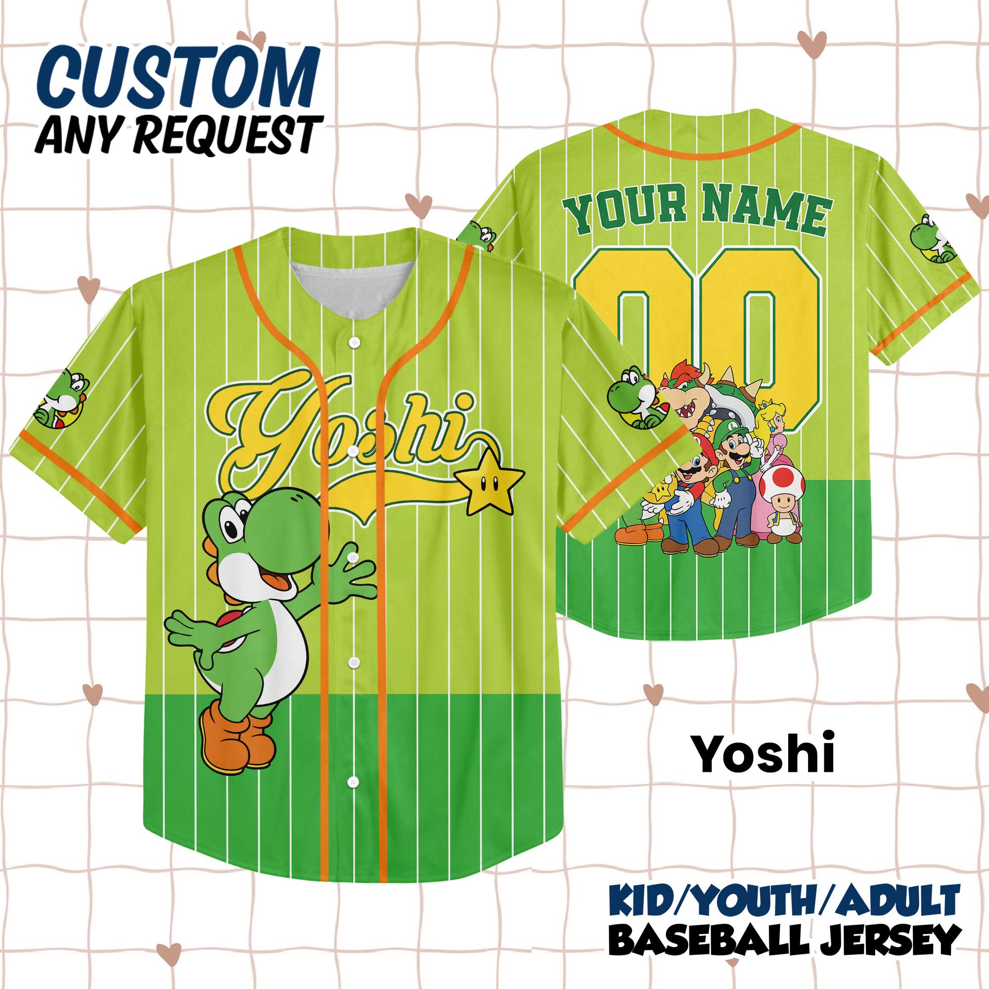 Discover Custom Super Mario Baseball Jersey, Mario Family Matching Shirts, Super Mario Birthday, Luigi Yoshi Toad Bowser Princess Peach Donkey Kong