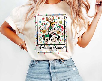 Camiseta de Mickey y sus amigos "Feliz Año Nuevo 2026" con fuegos artificiales en Epcot Center, camiseta de Disney Mickey "Feliz Año Nuevo" a juego, camiseta "Primer viaje 2026", WDW