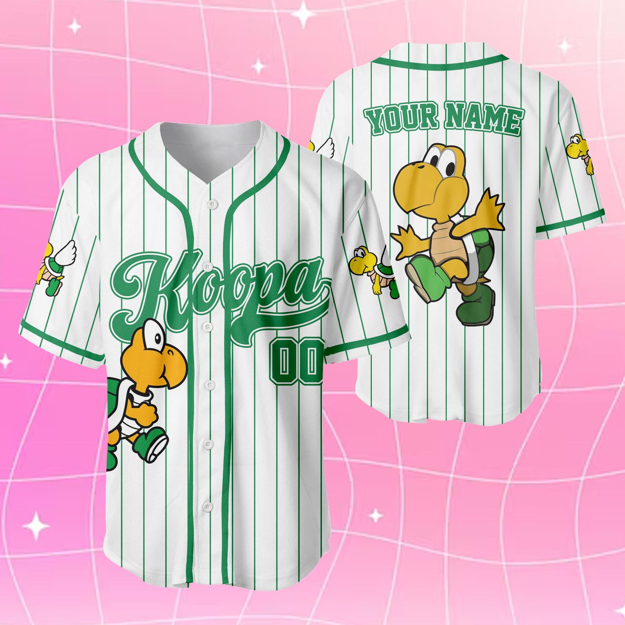 Discover Custom Koopa Troopa Super Mario Baseball Jersey, Nintendo Super Mario Shirt, Koopa Troopa Kids Birthday Shirt, Family Universal Trip Shirt