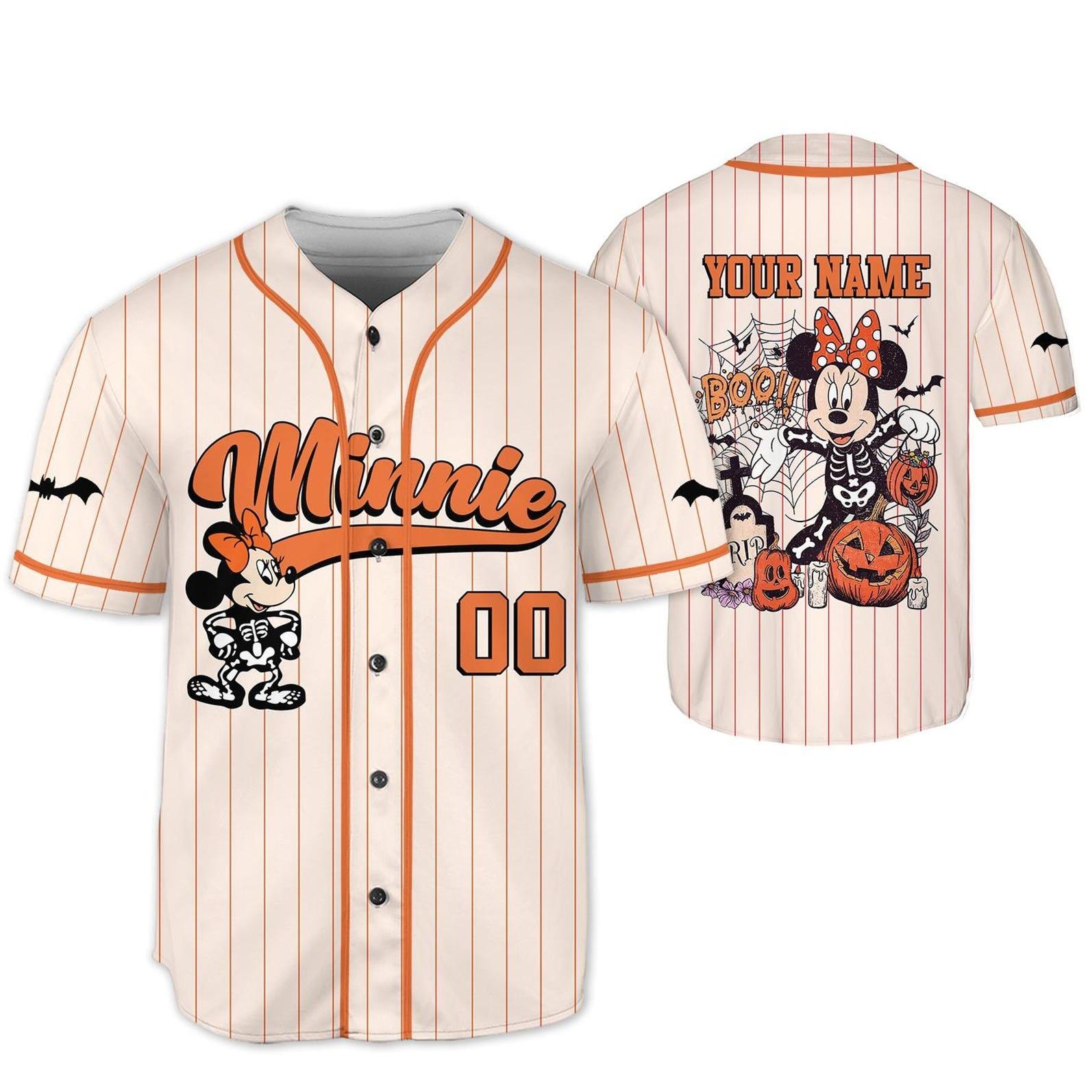 Discover Custom Disney Minnie Halloween Purple Collection Baseball, Halloween Baseball Team Jersey