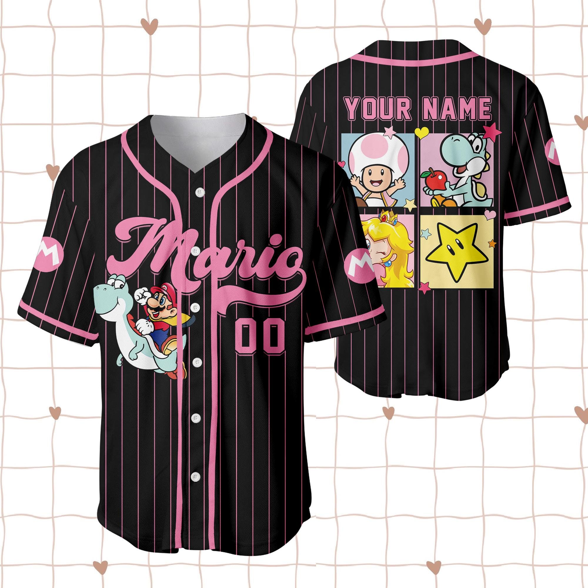 Discover Custom Super Mario Baseball Jersey, Mario Family Matching Shirts, Super Mario Birthday, Luigi Yoshi Toad Bowser Princess Peach Donkey Kong