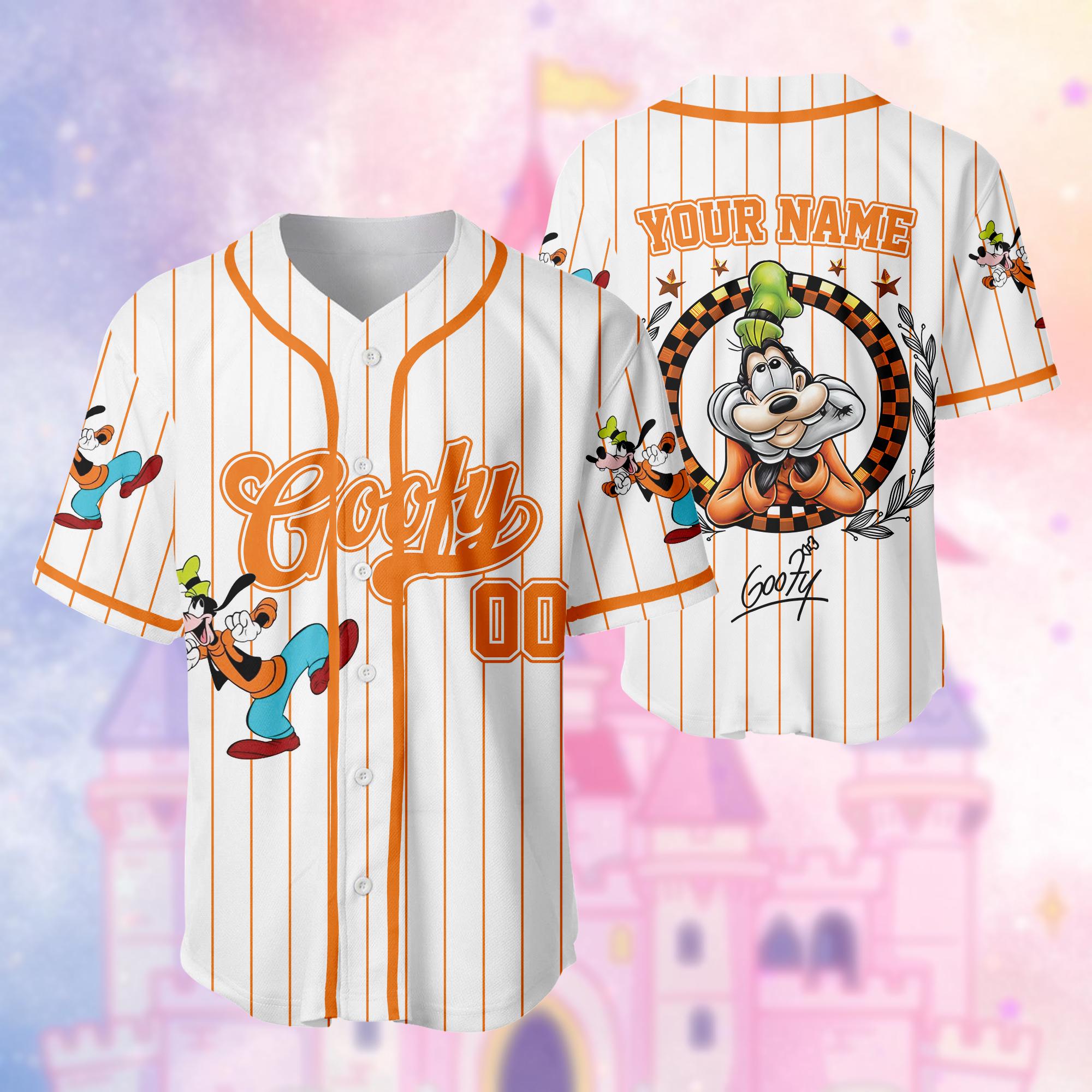 Discover Custom Disney Goofy Baseball Jersey, Disney Goofy Jersey, Disneyland Baseball Team Matching Outfit