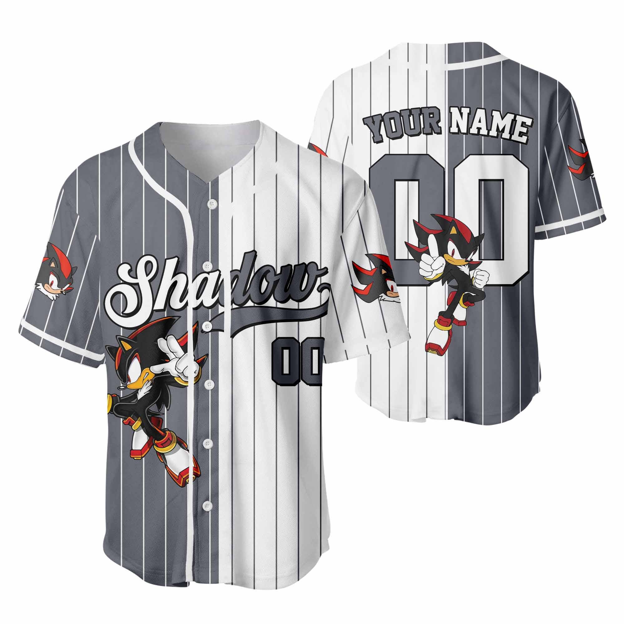 Discover Personalized Shadow the Hedgehog Baseball Jersey, Custom Disney Sonic Shirt