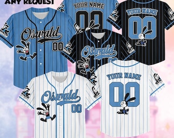 Disney Oswald Jersey, Personalized Oswald Inspired Clothing, Disney Oswald Matching Birthday Gift, Disneyland Oswald Lucky Rabbit Jersey