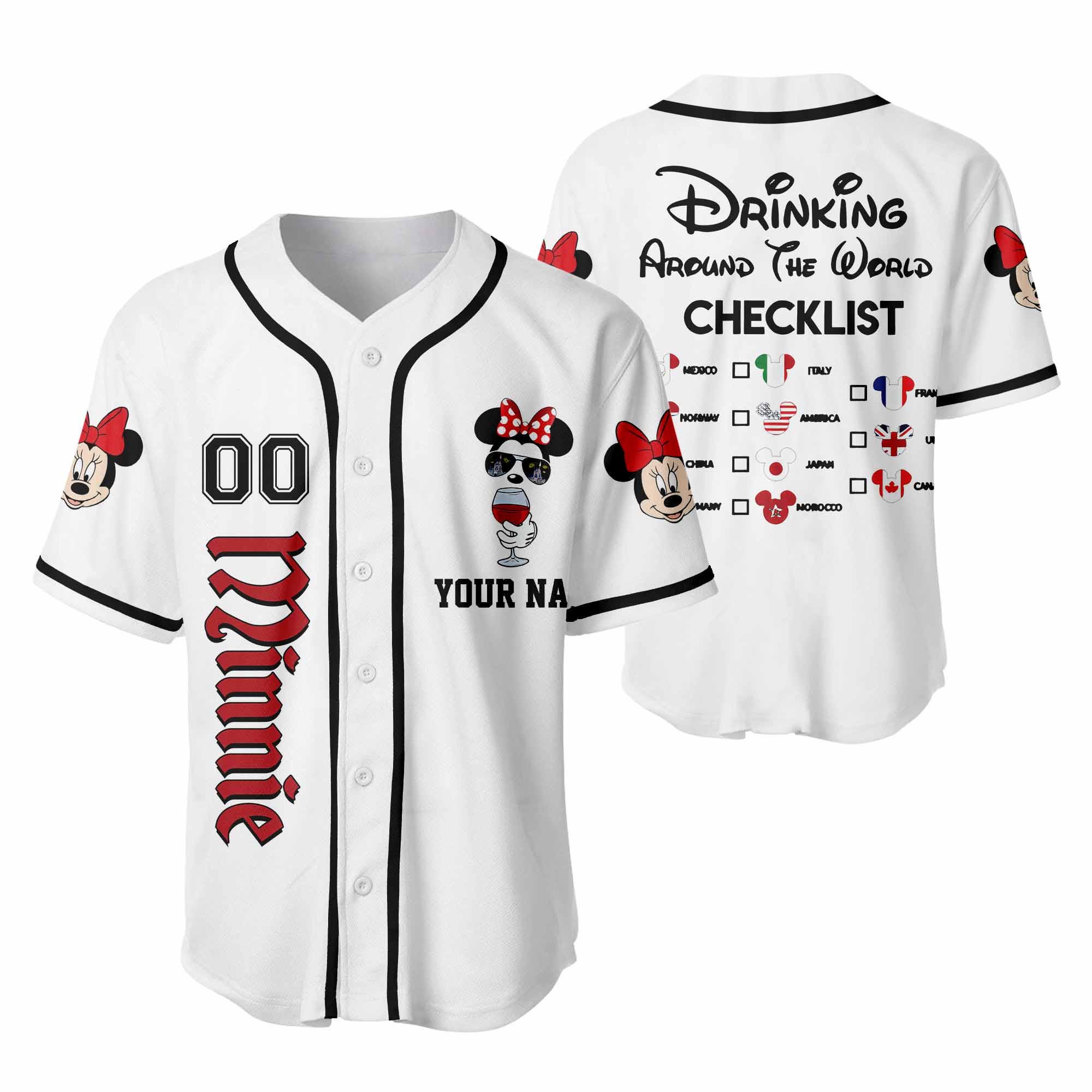 Discover Custom Disney Drinking Around the World Team Baseball Jersey with Mickey and Friends