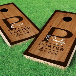 Wooden Cornhole Board Wrap - Personalized - LAMINATED & DURABLE