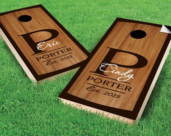 Wooden Cornhole Board Wrap - Personalized - LAMINATED & DURABLE