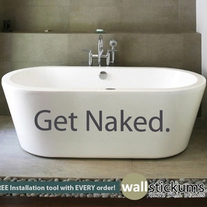 Get Naked Wandtattoo Vinyl Aufkleber Grafik - Badezimmer Dekor - Wählen Sie Ihre Farbe - WD0111