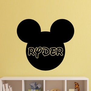 Mickey Mouse Wall Decal - Personalized Name - Vinyl Sticker Boys Bedroom Wall Decor - WD0411
