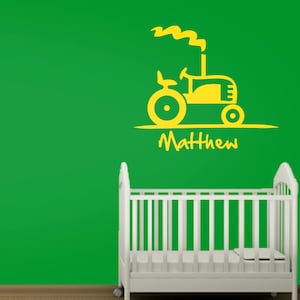 Wall Decal: Tractor 01 Personalized Name Kids Children Nursery Removable Vinyl Wall Art Sticker