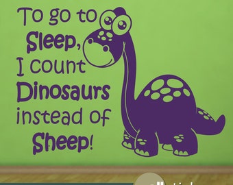 I Count Dinosaurs To Go To Sleep Kinder Wandtattoo Vinyl Wandkunst Aufkleber - WD0069