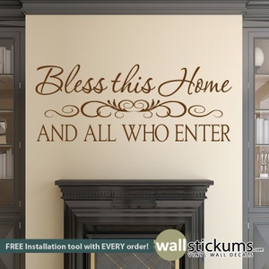Bless This Home Wall Decal  Vinyl Wall Art Decal - Living Room Entryway Decor - WD0372