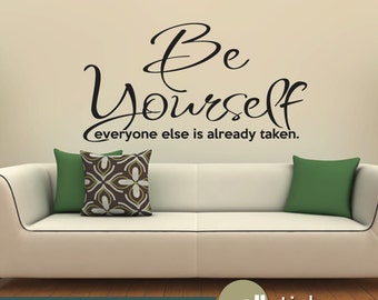 Wall Decal: Be Yourself Living Room Bedroom Quote Vinyl Wall Art Decal Sticker - Wall Decor - WD0021
