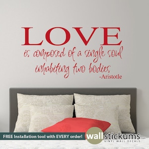 Aristotle Love Wall Decal Quote Vinyl Wall Art Decal WD0014 image 1