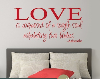 Aristotle Love Wall Decal Quote Vinyl Wall Art Decal - WD0014