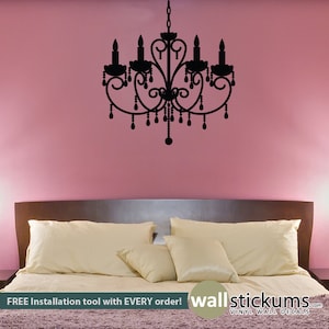 Chandelier Wall Decal - Bedroom Wall Decal - Kitchen Wall Decor -  Removable Vinyl Wall Art Sticker- WD0368
